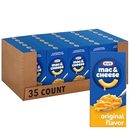 Kraft Original Mac & Cheese Macaroni and Cheese Dinner, 35 ct Pack, 7.25 oz Boxes