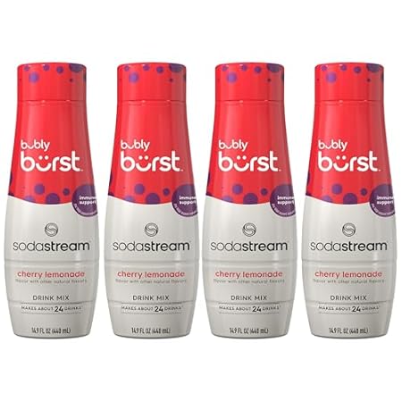 SodaStream Bubly Burst Cherry Lemonade Drink Mix (440ml, Pack of 4)