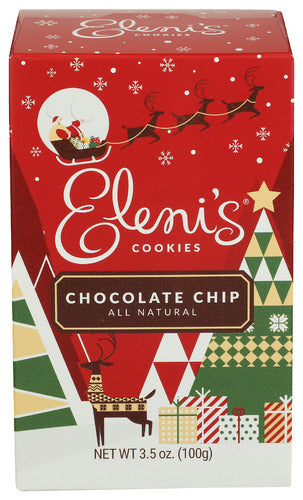 ELENIS COOKIES COOKIE CHOC CHP SANTA BX - 3.5 OZ