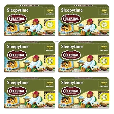 Celestial Seasonings Sleepytime Herbal Tea, Caffeine Free, 20 Tea Bags Box (Pack of 6)
