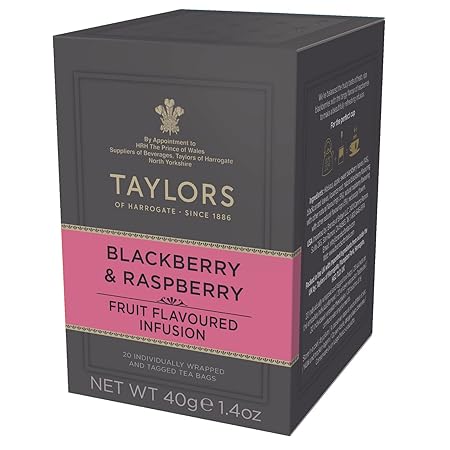 Taylors of Harrogate Blackberry & Raspberry Herbal Tea, 20 Count (Pack of 6)