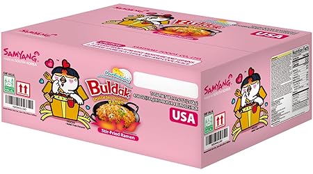 Samyang Buldak Carbo Korean Hot Spicy Chicken Stir Fried Ramyun 4.58 oz (Pack of 20)