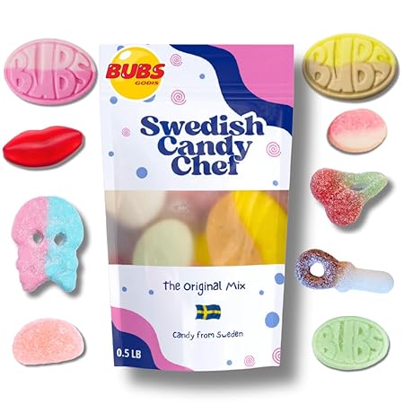 Swedish Candy Chef Mix - Bubs Swedish Candy - Variety Pack - Hand Packed in Sweden - .5LB
