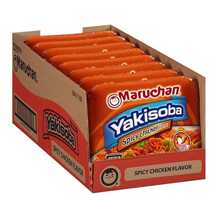 Maruchan Yakisoba Spicy Chicken Flavor, 4.11 Oz, Pack of 8, (4178990743)