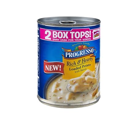 Progresso Rich & Hearty Loaded Potato with Bacon Soup 18.5 oz Can (pack of 12)