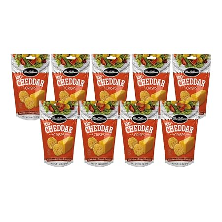 Mrs. Cubbison's Cheese Crisps - 100% Real Cheese, Keto Friendly, Great for Snacking and Salad Topper - Cheddar Flavor, 1.98 Ounce (Pack of 9)
