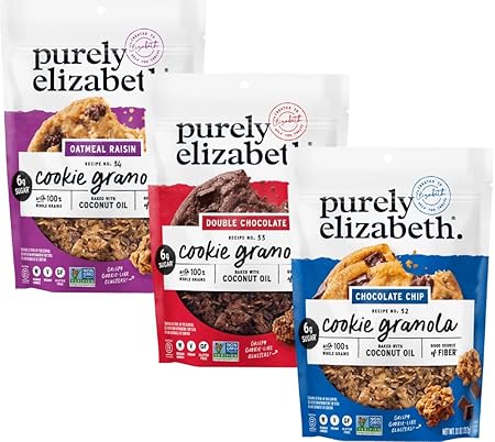 Purely Elizabeth Cookie Granola, Variety Pack, Gluten-Free, Non-GMO 11oz Bags