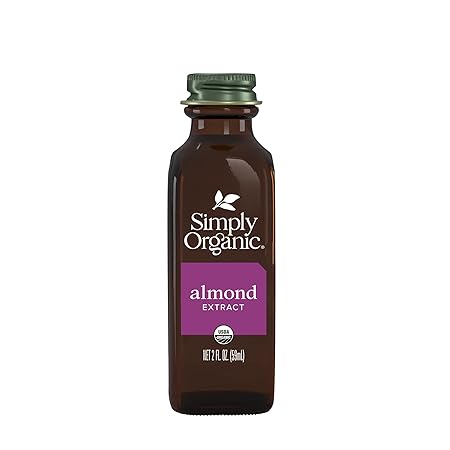 Simply Organic Almond Extract, 2 Ounce Glass Jar, Warm Sugar-free Vegan Flavor for Desserts, Coffee and Smoothies