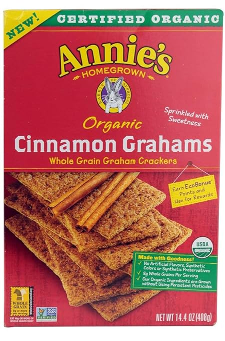 Crackers Organic Cinnamon Graham 14.40 Ounces (Case of 12)