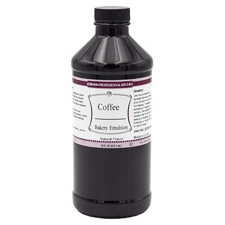 LorAnn Oils Coffee Bakery Emulsion: True Essence, Ideal for Boosting Fruit Tones in Cakes, Cookies & Desserts, Gluten-Free, Keto-Friendly, Extract Substitute Essential for Your Kitchen, 16 Oz