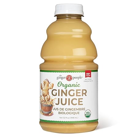 The Ginger People 99% Pure Organic Ginger Juice – Digestive Health, Premium Quality, 32 Fl Oz Bottle (Pack of 12)