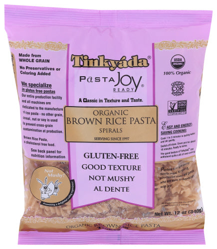 TINKYADA PASTA BRWN RICE SPIRAL ORG - 12 OZ