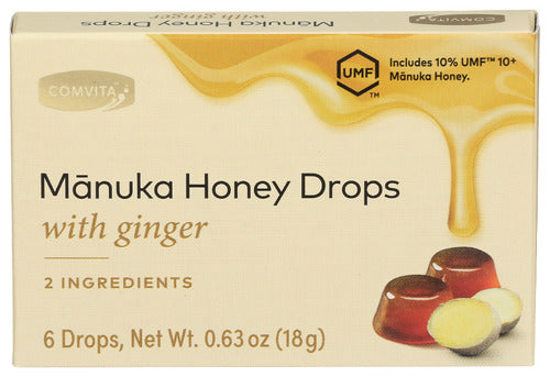 Comvita 
Manuka Honey Drps Ginger, 6 PC.