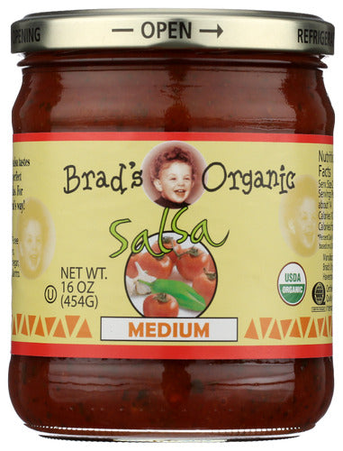 BRADS ORGANIC SALSA MEDIUM - 16 OZ