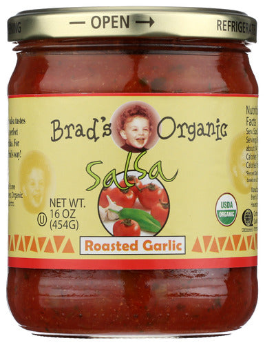 BRADS ORGANIC SALSA ROASTED GARLIC - 16 OZ