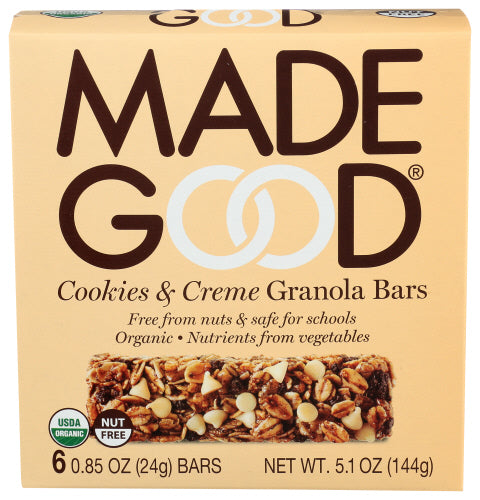 MADEGOOD BAR GRANOLA COOKIE CREME - 5.1 OZ