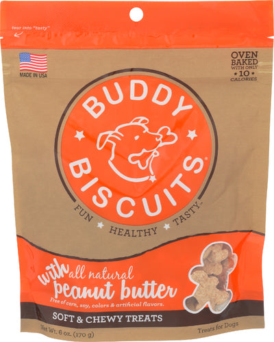 BUDDY BISCUITS DOG BISCUIT SFT&CHWY PNUT - 6 OZ