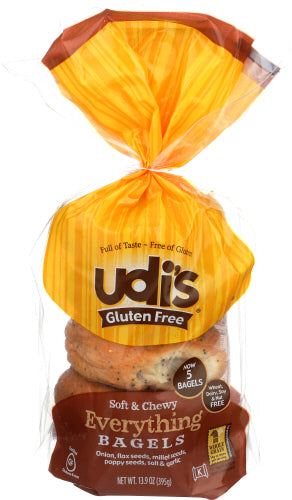 UDIS BAGEL EVERYTHING 5CT - 13.9 OZ