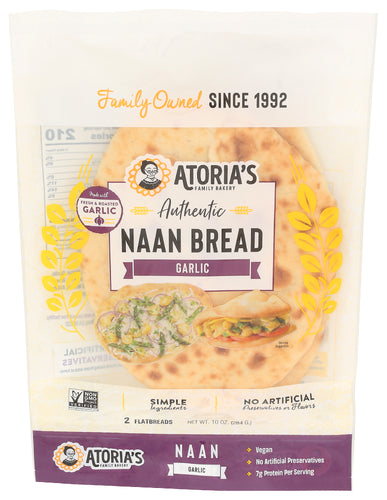 Atorias 
Naan Garlic, 10 OZ.