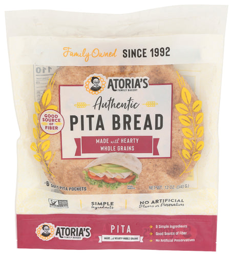Atorias 
Pita Whole Grain, 12 OZ.