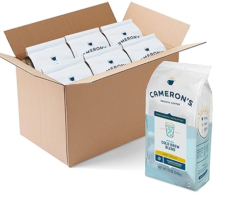 Cameron's Coffee Roasted Ground Coffee Bag, Cold Brew Blend, 12 Ounce, Pack of 6