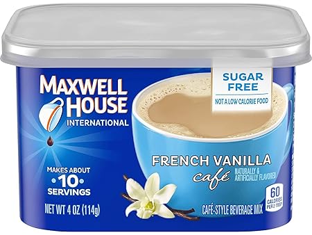 Maxwell International Cafe Cafe-Style Sugar Free French Vanilla Cafe Beverage Mix 4 OZ (Pack of 16)