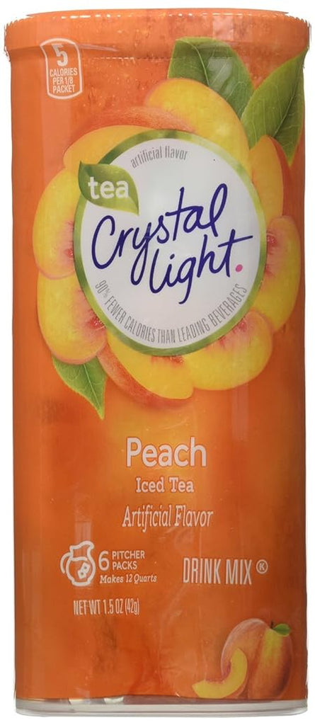 Crystal Light Peach Tea Drink Mix (36 Pitcher Packets, 6 Canisters of 6)