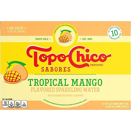 Topo Chico Sabores Tropical Mango 12oz 8pk