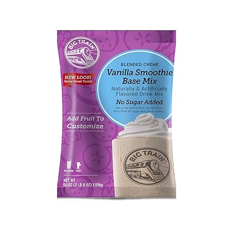 Big Train Blended Crème No Sugar Added Vanilla Smoothie Base Mix, 3.5 Pound (Pack of 1)