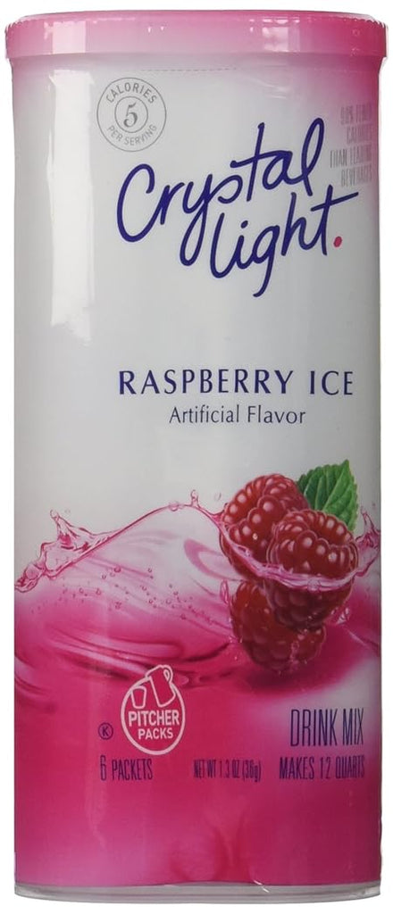 Crystal Light Raspberry Ice Drink Mix (12-Quart), 1.3 Ounce Packages (Pack of 4)