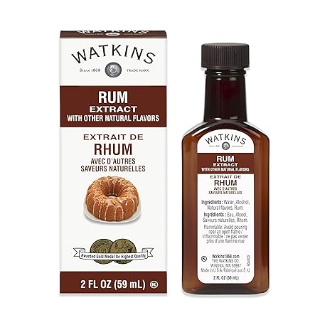 Watkins Rum Extract with Other Natural Flavors, 2 oz. Bottles, Pack of 6 (Packaging May Vary)
