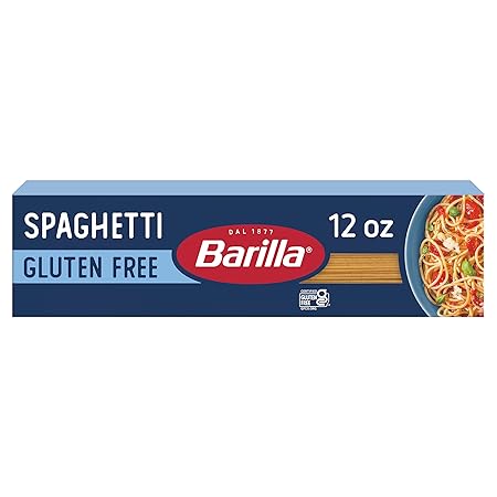 BARILLA Gluten Free Spaghetti, 12 Ounce - Non-GMO Gluten Free Pasta Made with Blend of Corn & Rice - Vegan Pasta