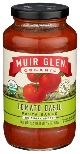 Muir Glen Sauce Pasta Tomato Basil, 23.5 OZ.