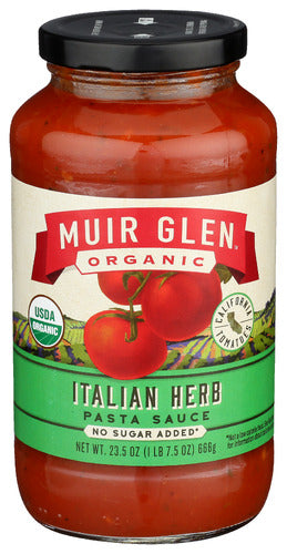 Muir Glen Sauce Pasta Italian Herb, 23.5 OZ.