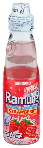 Sangaria Soda Ramune Strawberry, 6.76 FO.