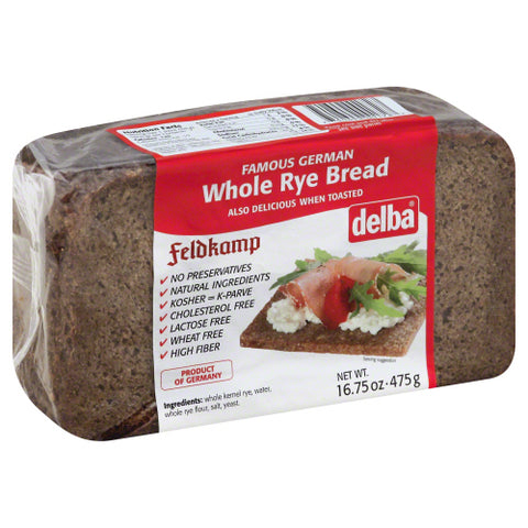 Delba 
Bread Whole Rye, 16.75 OZ
