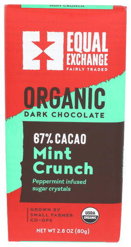 EQUAL EXCHANGE CHOC BAR MNT W CRNCH ORG - 2.8 OZ