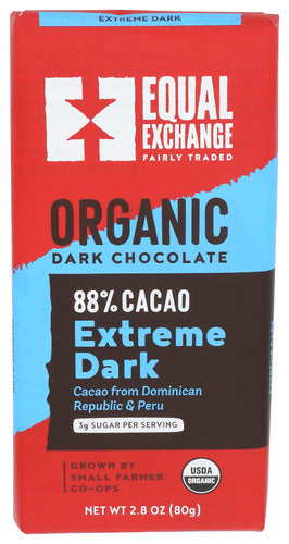 EQUAL EXCHANGE BAR CHOC DK EXTREME ORG - 2.8 OZ
