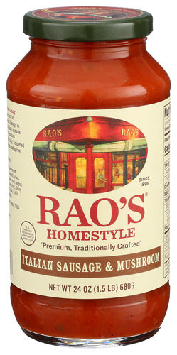 Raos Sauce Ital Ssage Mushrm, 24 OZ.