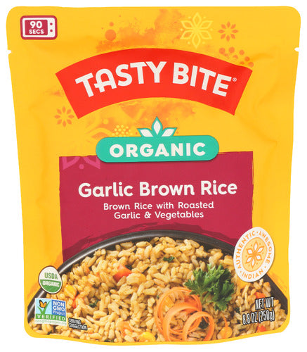 TASTY BITE RICE BRWN RSTD GARLIC - 8.8 OZ