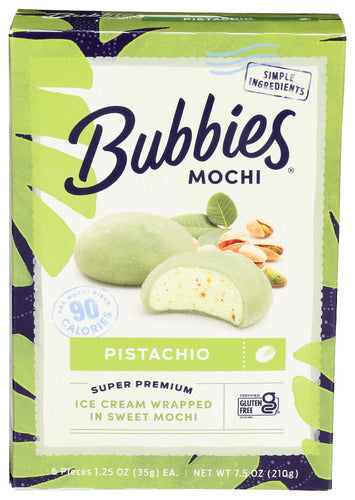 BUBBIES ICE CREAM MOCHI PISTACHIO - 7.5 OZ