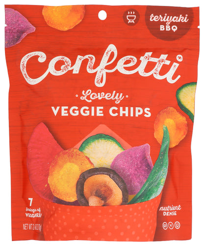 Confetti
Chips Veg Teriyaki Bbq, 2.46 OZ.