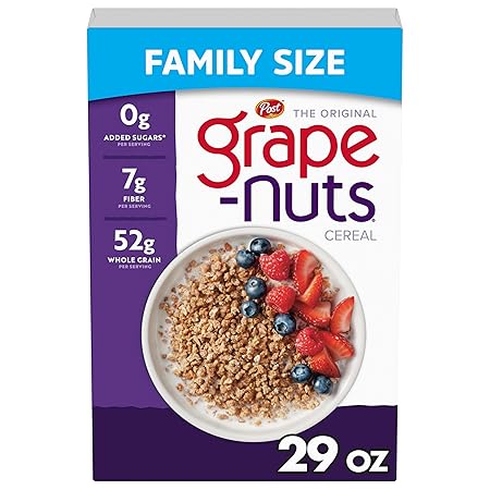 Grape-Nuts Original Breakfast Cereal, Crunchy Whole Grain Wheat and Barley Cereal, Non-GMO Project Verified, 29 OZ Box (Pack of 10)