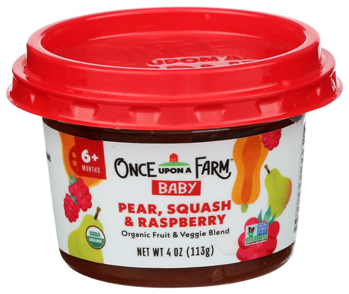 Once Upon A Farm Baby Food Pear Squ Raspb, 4 FO.