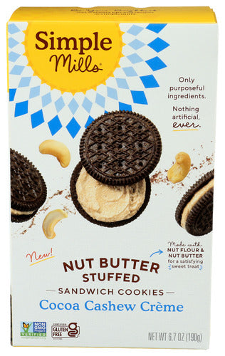 SIMPLE MILLS COOKIES SNDWCH COCOA CSHW - 6.7 OZ