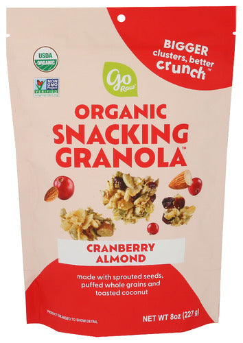 GO RAW GRANOLA CRANBERRY ALMOND - 8 OZ