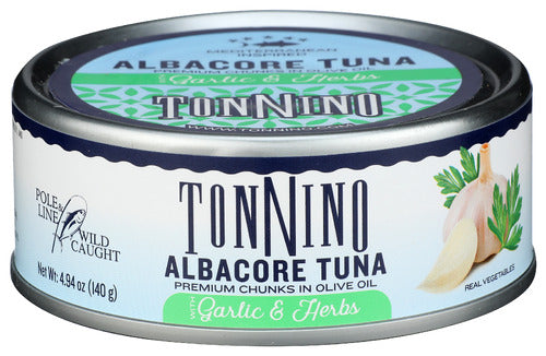 TONNINO TUNA ALB GARLIC HERBS - 4.94 OZ