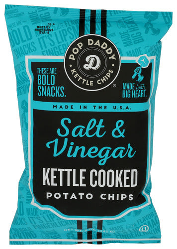 POP DADDY POPCORN & PRETZ CHIPS POTATO SALT & VNGR - 5 OZ