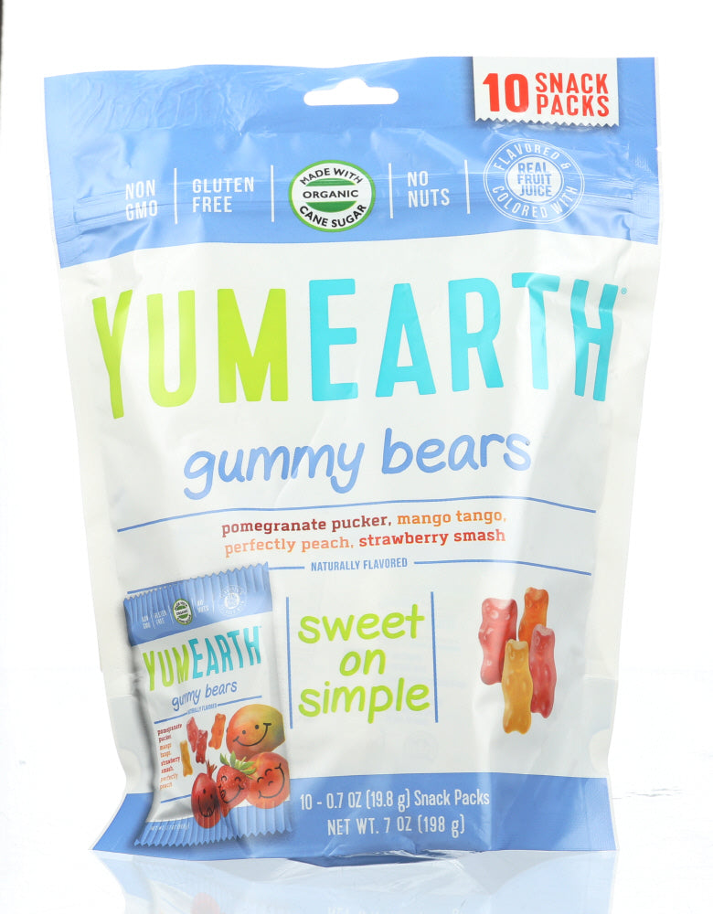 YUMEARTH GUMMY BEAR 10 SNKPK FMLY - 7 OZ