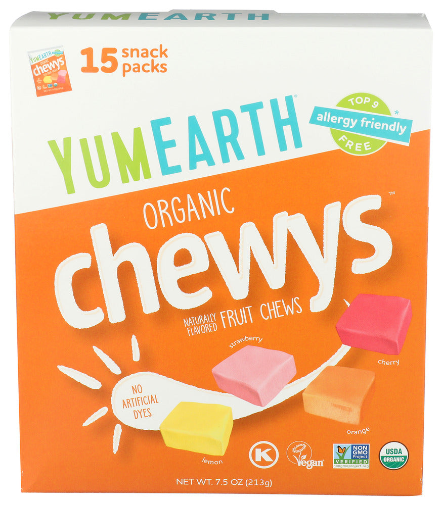 YUMEARTH CHEWS FRUIT BOX OG 15CT - 7.5 OZ